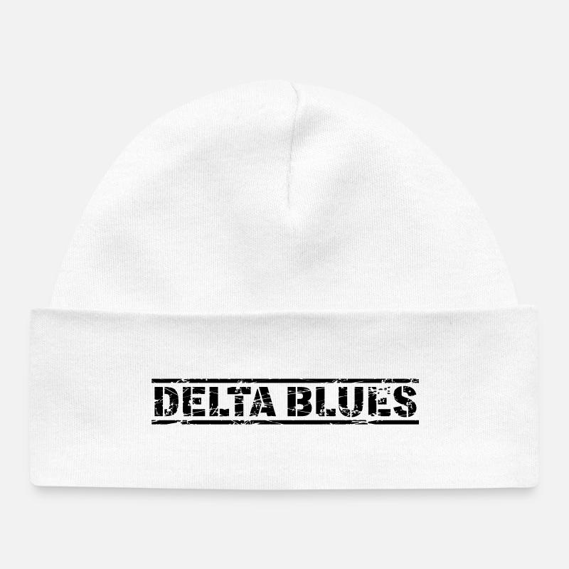 Delta Blues - Baby Organic Beanie - white
