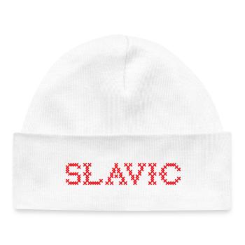 SLAVIC Folk Slawisch - Baby Organic Beanie - white - Front