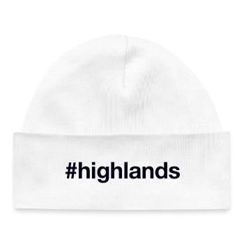 HIGHLANDS Scotland - Baby Organic Beanie - white - Front