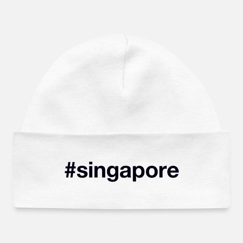 SINGAPOUR Hashtag Singapour - Bonnet bébé bio - blanc