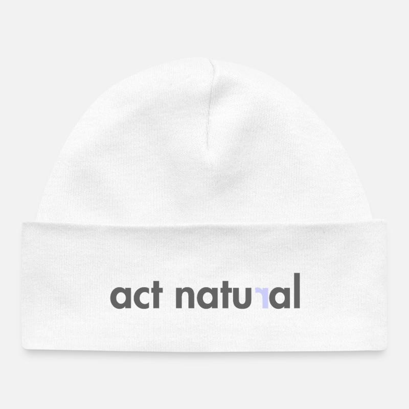 Motif de nature abstrait en vert et bleu - Bonnet bébé bio - blanc