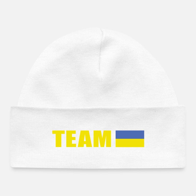 Support Team Ukraine - Baby Organic Beanie - white