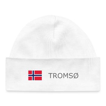 Norway Flag - Tromso - Norge - Norwegen - Baby Organic Mütze - Weiß - Vorne