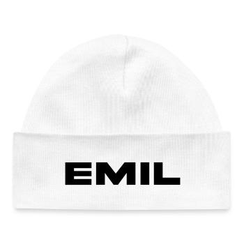 Emil First name Last name - Baby Organic Beanie - white - Front
