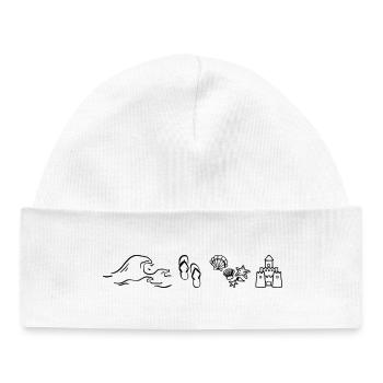 Ambiance estivale - Bonnet bébé bio - blanc - Devant