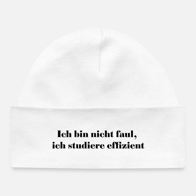 Je ne suis pas paresseux, j’étudie efficacement - Bonnet bébé bio - blanc