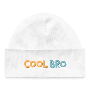 Brother Cool Retro-Pop-Tippfehler - Baby Organic Mütze - Weiß - Vorne