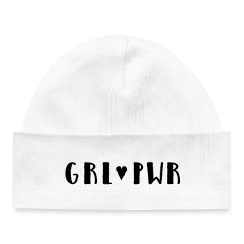 Girl 🖤 Power - Bonnet bébé bio - blanc - Devant