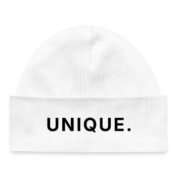 Unique - Soyez vous-même - Bonnet bébé bio - blanc - Devant