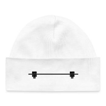 Plaque de boulon d’écrou logo - Bonnet bébé bio - blanc - Devant