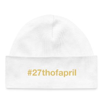 born on April 27 Birthday birthday - Baby Organic Beanie - white - Front