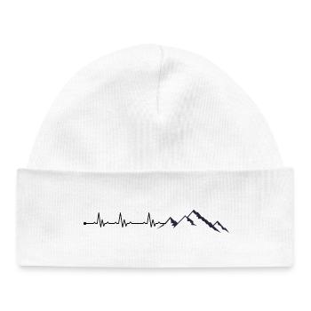Heartbeat mountain - Baby Organic Beanie - white - Front