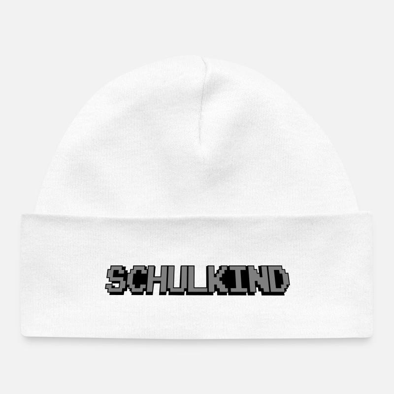 Schoolchild Pixel - Baby Organic Beanie - white