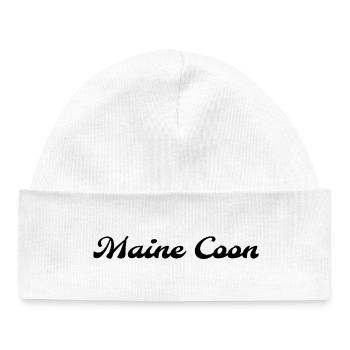 T-shirt typo Maine Coon style Molle - Bonnet bébé bio - blanc - Devant