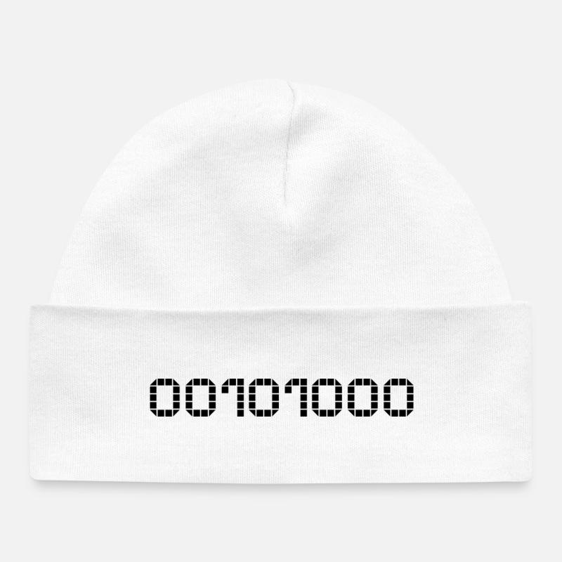 Notation binaire - 40 - Bonnet bébé bio - blanc