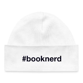 Book Nerd Hashtag - Baby Organic Mütze - Weiß - Vorne