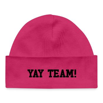Hourra, l’équipe ! Hourra, équipe de fans de sport sans méfiance - Bonnet bébé bio - blanc - Devant