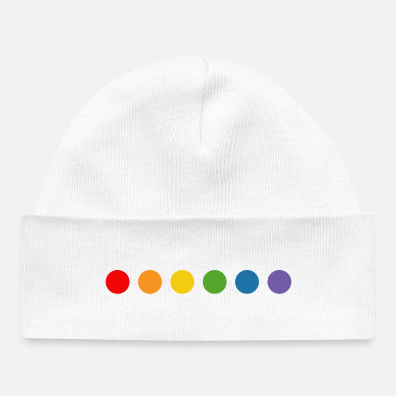 boules arc-en-ciel LGBT lgbtqi queer lgbt csd tshirt - Bonnet bébé bio - blanc