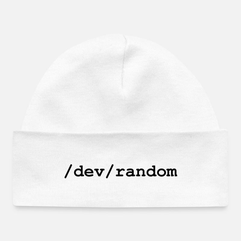 Linux random number generator - /dev/random - Baby Organic Beanie - white
