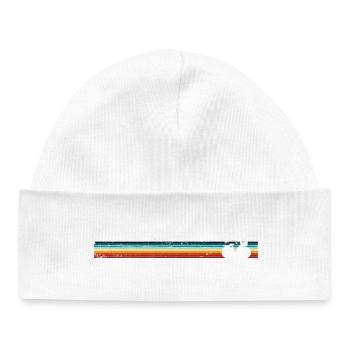 Vélo rétro sur des rayures arc-en-ciel - Bonnet bébé bio - blanc - Devant