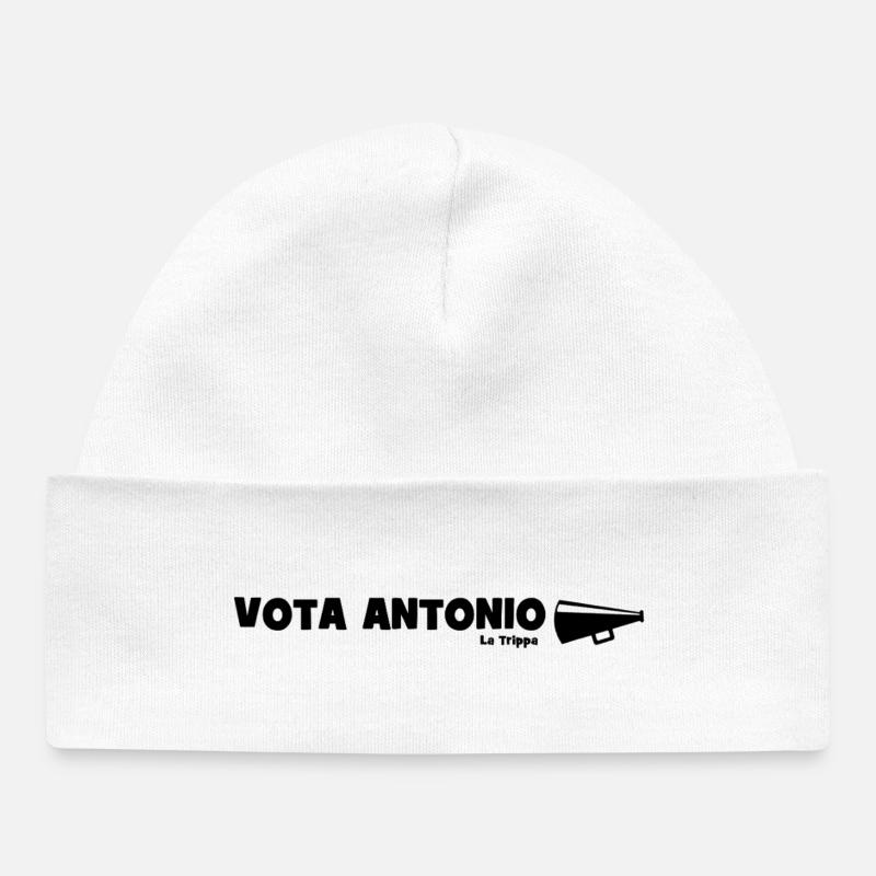 Votez pour Antonio ! - Bonnet bébé bio - blanc