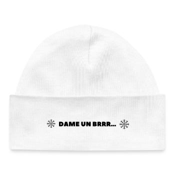 Lady et brrr snowflake reggaeton hiver drôle - Bonnet bébé bio - blanc - Devant