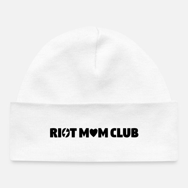 « RIOT MOM CLUB » logo horizontal - Bonnet bébé bio - blanc