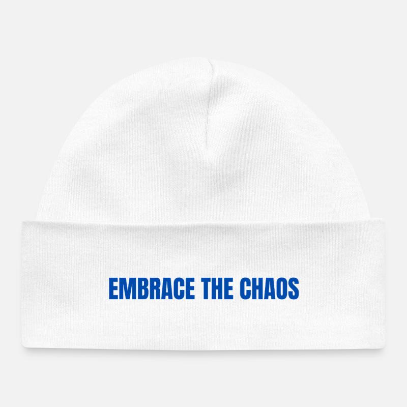 Adoptez la typographie audacieuse du chaos - Bonnet bébé bio - blanc