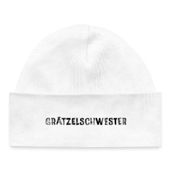 Grätzelschwester – Dicton culte du dialecte viennois - Bonnet bébé bio - blanc - Devant