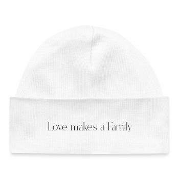 Love makes a Family - Baby Organic Beanie - white - Front