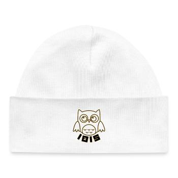 Glowing Owls IBIS Illustration - Baby Organic Beanie - white - Front
