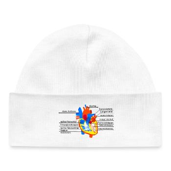 Coeur anatomique, Cor, - Bonnet bébé bio - blanc - Devant