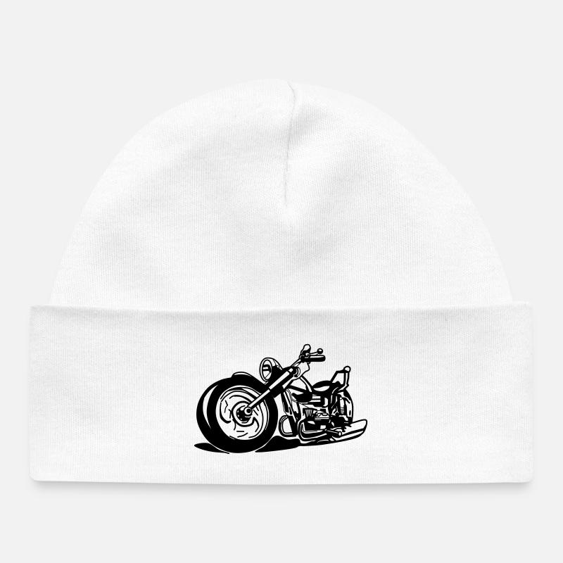 Chopper / moto - Bonnet bébé bio - blanc
