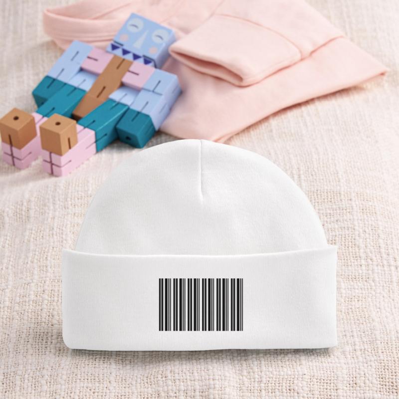 Barcode Strichcode Nerd IT Technik Design Baby Organic Mütze