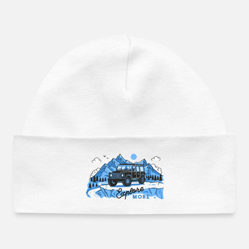 Defender explore more - Baby Organic Beanie - white