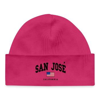 San Jose California USA Flag Motif - Baby Organic Beanie - white - Front