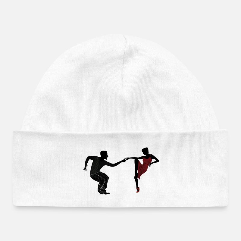 Couple dansant - Bonnet bébé bio - blanc