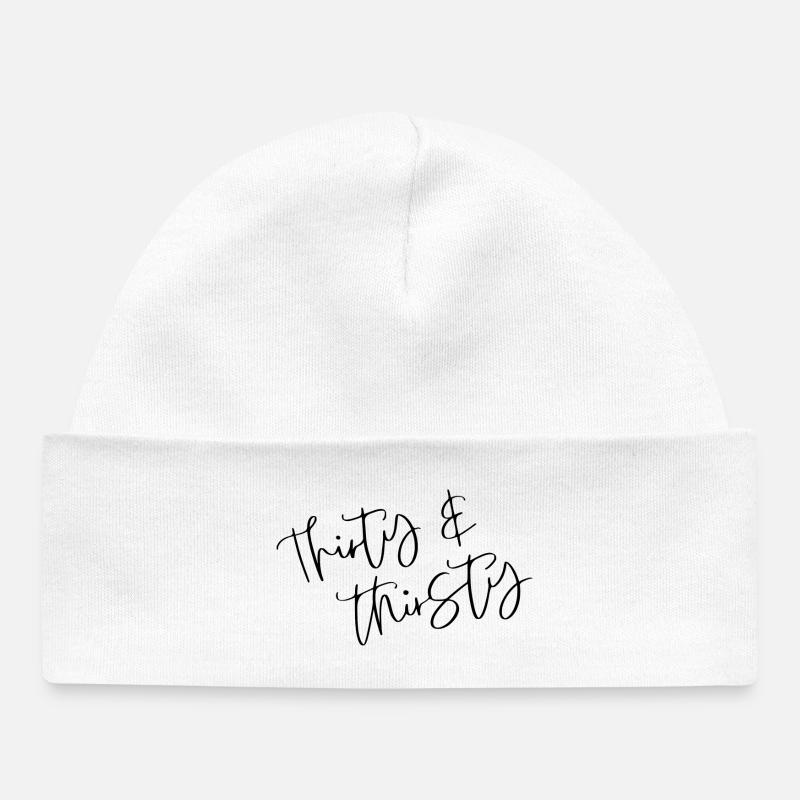 Trente ans et anniversaire assoiffé - Bonnet bébé bio - blanc