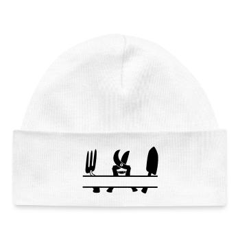 Garden gardener tool text banner - Baby Organic Beanie - white - Front