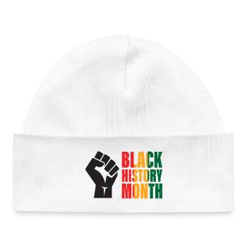 Mois de l'histoire des Noirs - Bonnet bébé bio - blanc - Devant