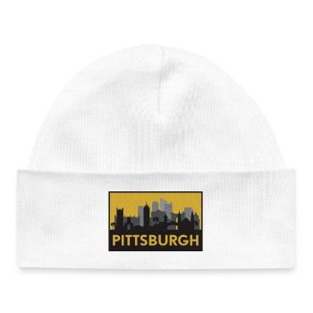 Pittsburgh Silhouette Gold - Baby Organic Beanie - white - Front