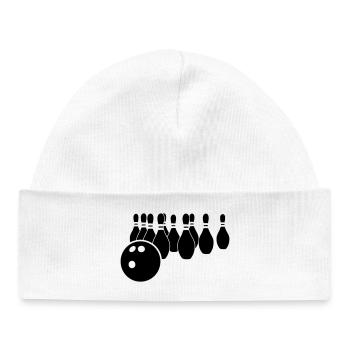 Logo de bowling - Bonnet bébé bio - blanc - Devant