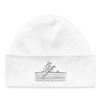 Dessin du rameur - Bonnet bébé bio - blanc - Devant