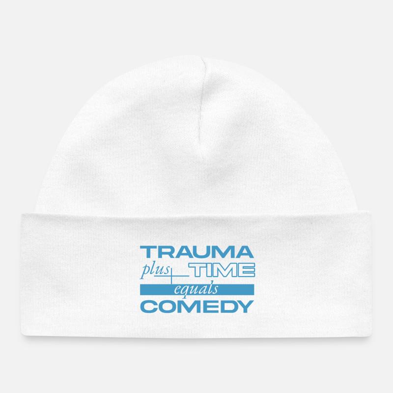 Trauma + Zeit = Comedy - Baby Organic Mütze - Weiß