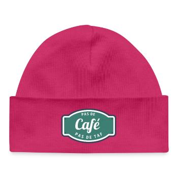 Pas de café pas de taf – T-shirt drôle bureau vint - Bonnet bébé bio - blanc - Devant