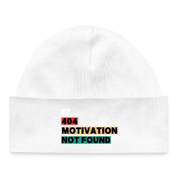 404 Motivation Not Found – Funny Quote - Baby Organic Beanie - white - Front