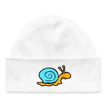 snail shell snail slug smiles sweetly - Baby Organic Beanie - white - Front