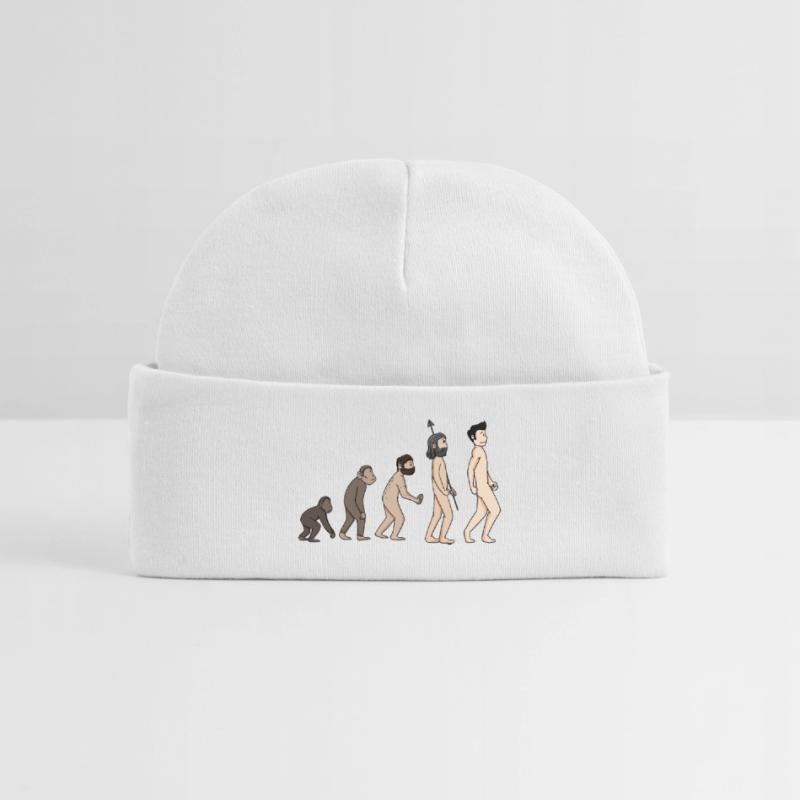 Human Development - Evolution Illustration Baby Organic Beanie