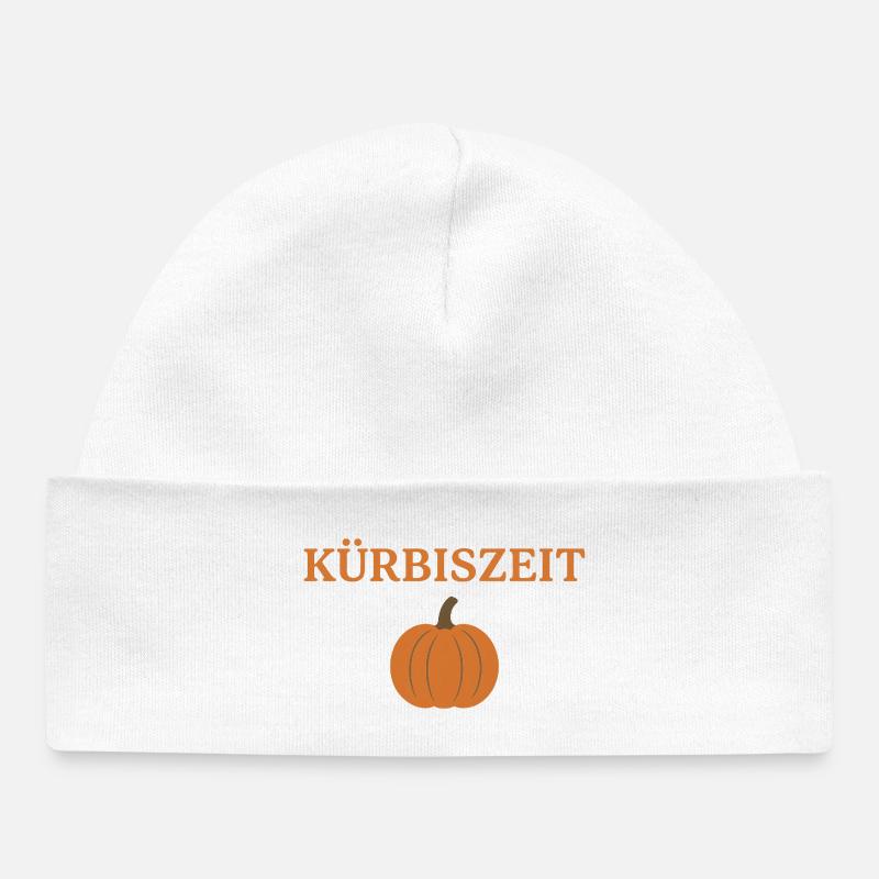 Citrouille Temps Automne Motif - Bonnet bébé bio - blanc