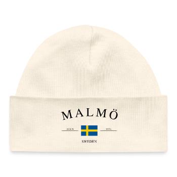 Malmö, Suède – Souvenir et cadeau de Noël - Bonnet bébé bio - blanc - Devant